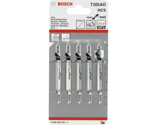 Lames de scie sauteuse Bosch, adaptées aux coupes de bois nettes