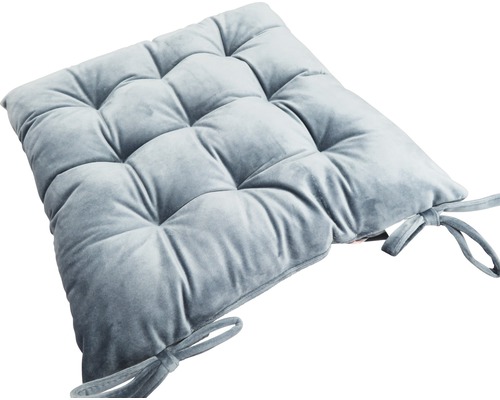 Galette de chaise velours gris foncé 40x40 cm Coussin de siège carré avec cordons