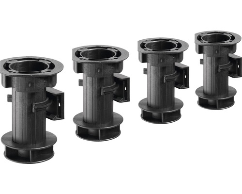 Sockelverstellfuss 100 mm, Kunststoff schwarz, 4 Stück