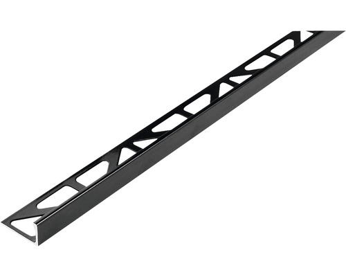 Winkel-Abschlussprofil Durosol 12.5x2500mm alu-schwarz Fliesenprofil aus Metall mit Aussparungen