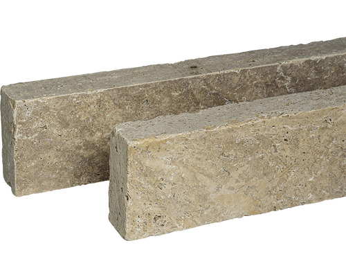 Pierre de bordure FLAIRSTONE Travertin Roma vieilli au tambour 60x6x15 cm