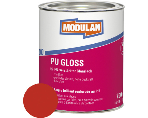 laque MODULAN 6100 PU Gloss 750ml RAL 3000 rouge feu 750 ml