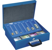 Rottner Geldzählkassette Bern mit CHF Münzeneinsatz 120x360x290 mm blau-thumb-0
