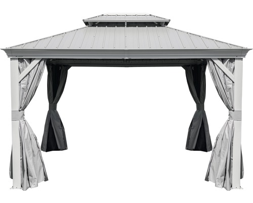 Pavillon avec rideaux pour le jardin