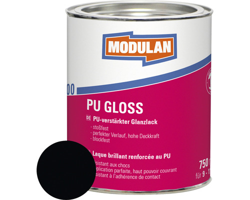 MODULAN 6100 PU Gloss Lack 750ml RAL 9005 tiefschwarz 750 ml