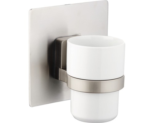 Porte-brosse à dents avec fixation murale en acier inoxydable et céramique