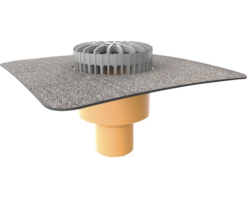 Avaloir de terrasse TopWet avec manchette bitumée intégrée DN 75 mm h = 182 mm