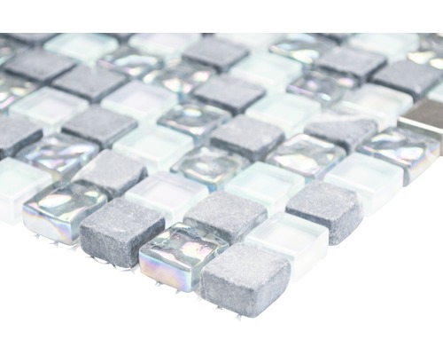 Mosaikfliese aus Glas und Stein