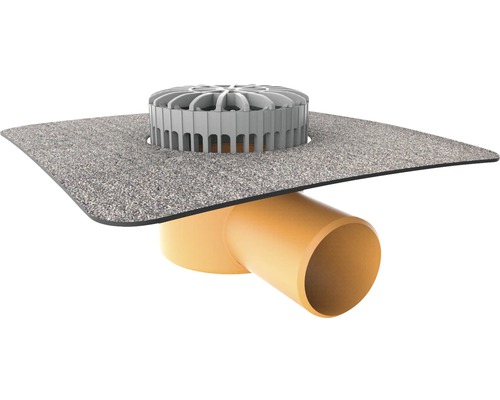 Avaloir de terrasse mm TopWet horizontal avec manchette bitumée intégrée DN 125 mm h = 151 mm