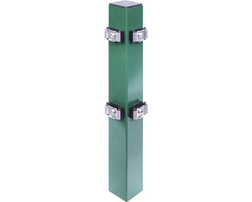 Poteau d'angle ALBERTS avec pattes de serrage à sceller dans le béton 6 x 6 x 260 cm vert