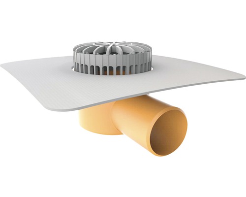 Avaloir de terrasse mm TopWet horizontal avec manchette PVC intégrée DN 75 mm h = 103 mm