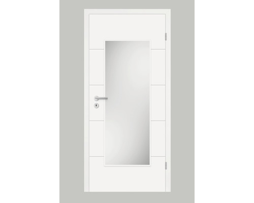 Porte intérieure Pertura Perla 05 blanc vernis 73.5x198.5 cm droite LA-HD (sans vitrage)