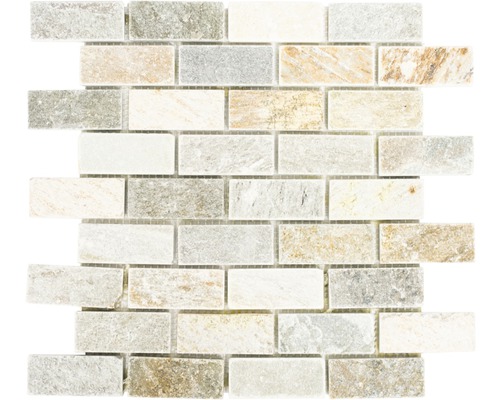 Mosaïques en pierre naturelle XQM 13IL, beige-gris, 30,5 x 32,5 cm