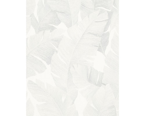 Papier peint intissé 31623 Avalon Floral blanc gris Papier peint avec motif de feuilles de bananier