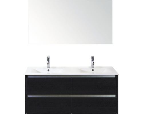 Ensemble de meubles de salle de bains Dante 120 black oak avec vasque Enjoy + miroir