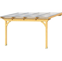 Abri de voiture en bois avec plaques de polycarbonate comme toit
