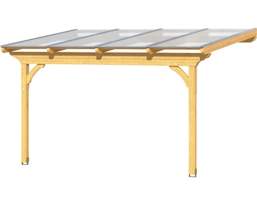 Abri de voiture en bois avec plaques de polycarbonate comme toit