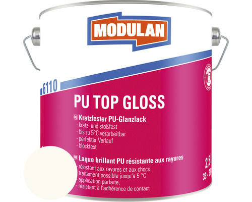 MODULAN 6110 PU Lack Top Gloss RAL 9010 reinweiss 2,5 L