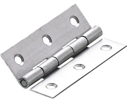 Charnière en acier inoxydable 70x35 mm 10 pièces Une charnière de porte en métal unique et ouverte avec des trous de fixation.
