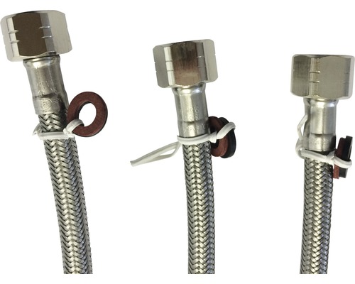 Trois flexibles blindés avec joints