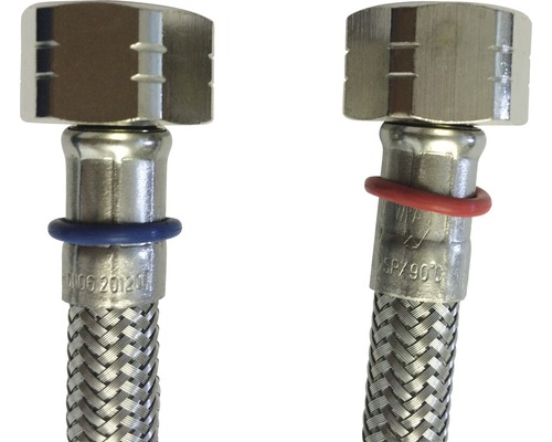 Zwei Panzerschläuche mit unterschiedlichen Dichtungsringen