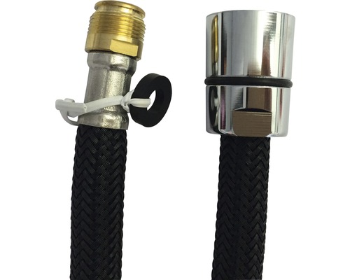 Flexible de douche avec raccords en laiton et chrome