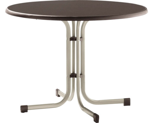 Table de jardin ronde avec cadre métallique