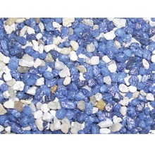 Gros plan de graviers décoratifs bleus et blancs