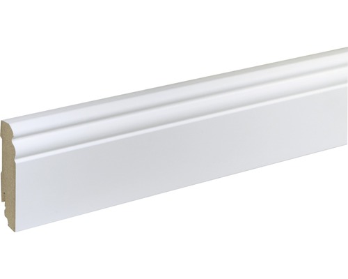 SKANDOR Sockelleiste FU85L MDF weiss grundiert 19x80x2400 mm Sockelleiste aus Holz