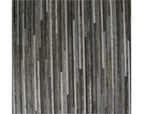 Sol PVC Elara aspect parquet à fines lames anthracite métallique largeur 300 cm (au mètre)