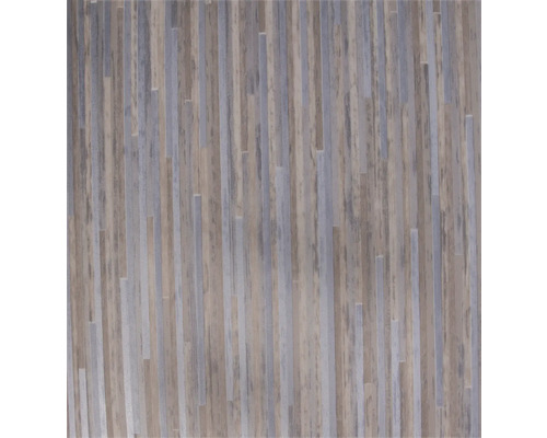 Sol PVC Elara aspect parquet à fines lames blanc métallique largeur 300 cm (au mètre)