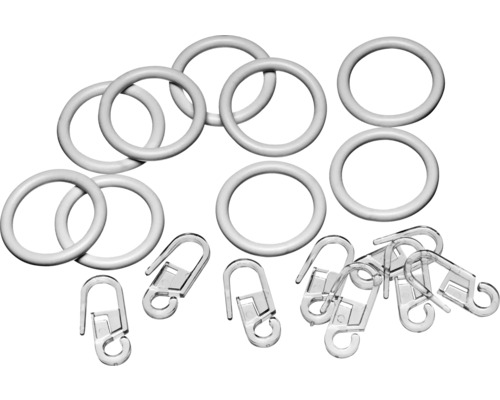 Vorhanggleiter mit Faltenlegehaken und Ringe