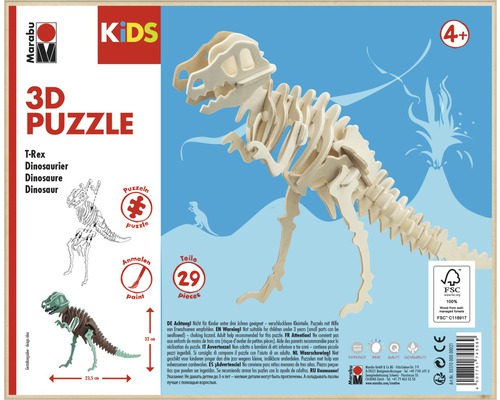 Puzzle 3D dinosaure Marabu Kids