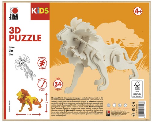 Puzzle 3D lion Marabu Kids