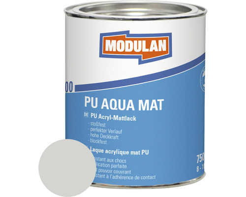Laque MODULAN 6200 PU Aqua mat RAL 7035 gris clair 750 ml