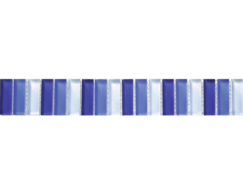 Glasbordüre Stäbchen blau mix 30x5 cm