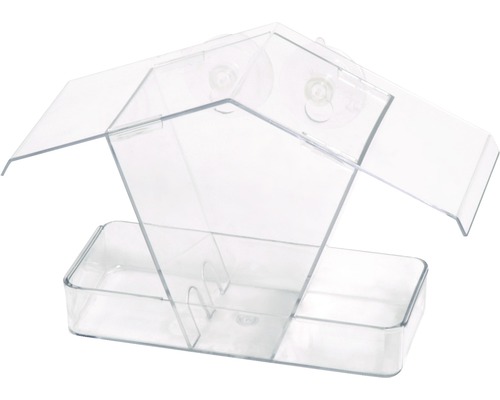 Abri-mangeoire pour oiseaux en plastique stable 24x9,6x15 cm