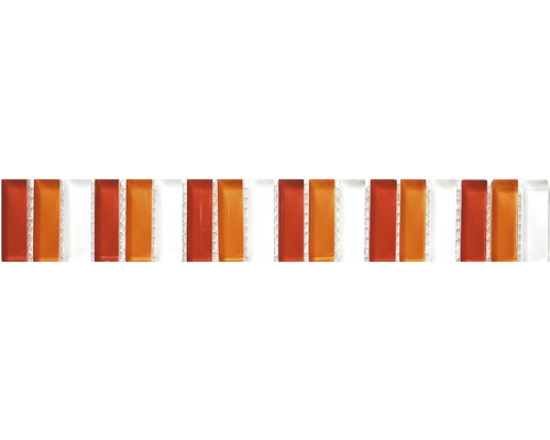 Frise en verre baguette rouge-orange-blanc 30x5 cm Plusieurs baguettes en plastique dans différentes nuances