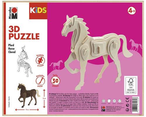 Puzzle 3D cheval Marabu Kids
