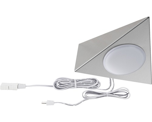 Paulmann Möbelleuchte Clever Connect Tunable White 2,1W 120 lm nickel/gebürstet Dreieckige Unterbauleuchte mit LED-Licht und Kabel