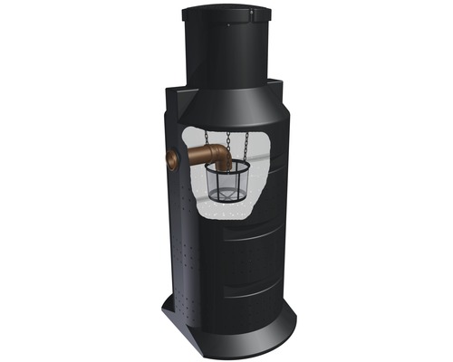 Schmutzwasser-Hebeanlage mit Pumpe und Filterkorb