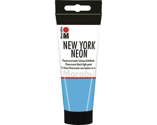 Marabu New York Neon Effektfarbe neonblau 355 100 ml Tube fluoreszierende Schwarzlichtfarbe