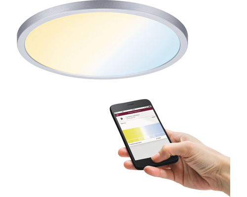 Plafonnier rond avec réglage de la température de couleur via smartphone