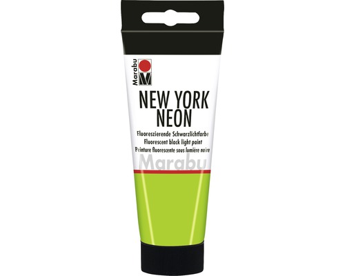 Marabu New York Neon Effektfarbe neongrün 365 100 ml Tube fluoreszierende Schwarzlichtfarbe