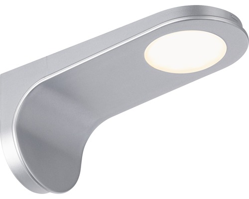 Applique murale LED argentée avec corps lumineux rond