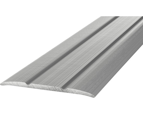 Barre de seuil à coller aluminium brossé aspect acier inoxydable 38x1000 mm