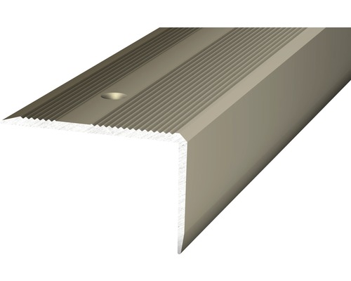 Nez de marche à visser aluminium aspect acier inoxydable mat 25x40x1000 mm