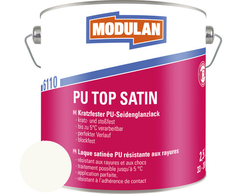 Laque MODULAN 6110 PU Top satin RAL 9016 blanc signalisation 2,5 l