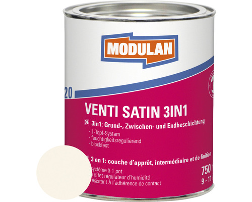 MODULAN 6120 Venti Lack Satin 3in1 RAL 9001 cremeweiss 750 ml