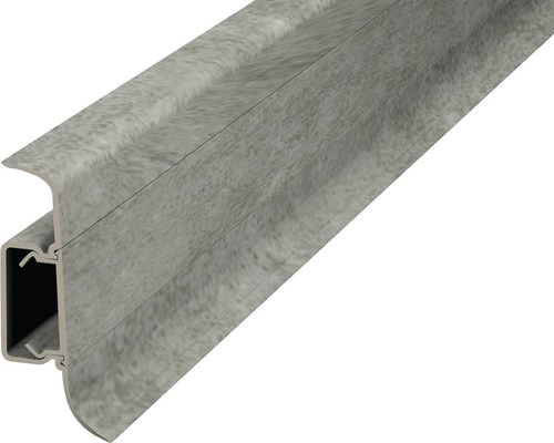 Plinthe de serrage avec guidage de câble PVC gris pierre 22x50x2500 mm